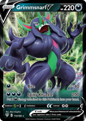 > Grimmsnarl V - 114/189 // Pokémon kaart (Darkness Ablaze)