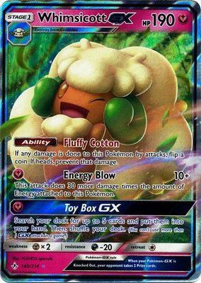 Whimsicott GX - 140/214 // Pokémon kaart (Unbroken Bonds)