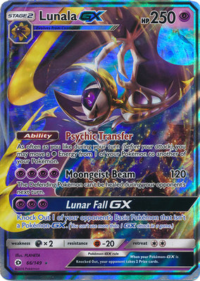 Lunala GX - 66/149 // Pokémon kaart (Sun & Moon)