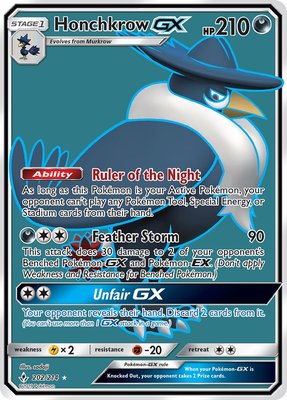 Honchkrow Full Art GX - 202/214 // Ultra Zeldzame Pokémon kaart (Unbroken Bonds)