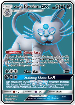 Alolan Persian Full Art GX - 219/236 // Pokémon kaart (Cosmic Eclipse)