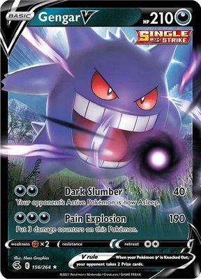 Gengar V - 156/264 // Pokémon kaart (Fusion Strike)
