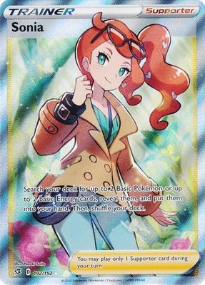 Sonia Full Art Trainer - 192/192 // Pokémon kaart (Rebel Clash)