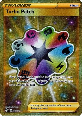 Turbo Patch (Gold Secret Rare) - 200/189 // Pokémon kaart (Darkness Ablaze)