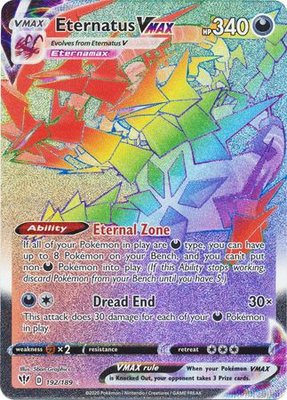 >> Eternatus VMAX Hyper Rare (Rainbow) - 192/189 // Pokémon kaart (Darkness Ablaze)