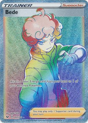 Bede Rainbow Full Art Trainer - 207/202 // Pokémon kaart (Sword & Shield)