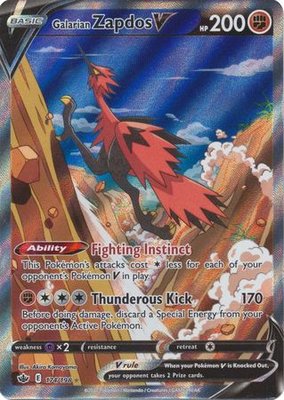 Galarian Zapdos V - 174/198 [Alternate Art Ultra Rare] // Pokémon kaart (Chilling Reign)