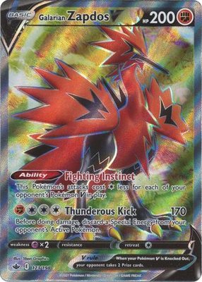 Galarian Zapdos V - 173/198 [Full Art Ultra Rare] // Pokémon kaart (Chilling Reign)