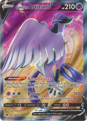 Galarian Articuno V - 169/198 [Full Art Ultra Rare] // Pokémon kaart (Chilling Reign)