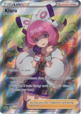 Klara - 194/198 [Full Art Ultra Rare] // Pokémon kaart (Chilling Reign)