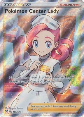 Pokemon Center Lady - 185/185 [Full Art Ultra Rare] // Pokémon kaart (Vivid Voltage)