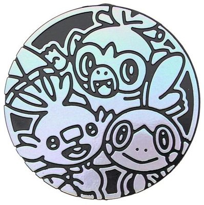 Pokemon Galar Region Starters Collectible Coin (Silver Rainbow Mirror Holofoil)