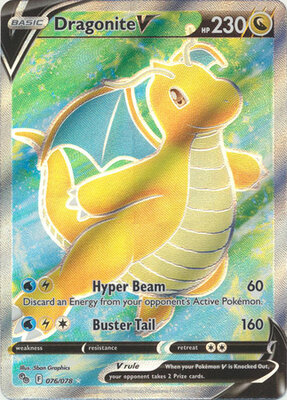 Dragonite V Full Art - 076/078 - Ultra Rare // Pokémon kaart (Pokémon GO)