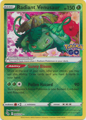 Radiant Venusaur - 004/078 - Radiant Rare // Pokémon kaart (Pokémon GO)