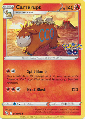 Camerupt - 014/078 - Uncommon // Pokémon kaart (Pokémon GO)