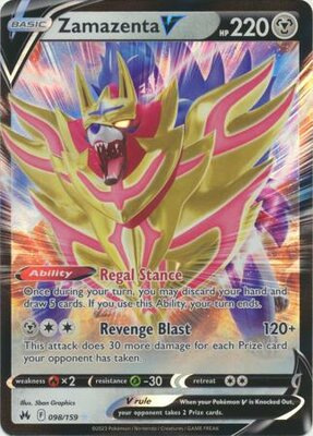 Zamazenta V - 098/159 - Ultra Rare / Pokémon kaart (Crown Zenith)