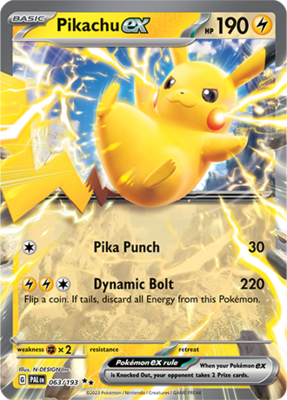 Pikachu EX Double Rare - PAL 063 - Pokémon kaart (Scarlet & Violet - Paldea Evolved)