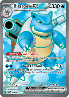 Blastoise EX Ultra Rare - MEW 184 - Pokémon kaart (Scarlet & Violet - 151)