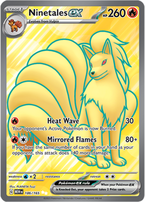 Ninetales EX Ultra Rare - MEW 186 - Pokémon kaart (Scarlet & Violet - 151)