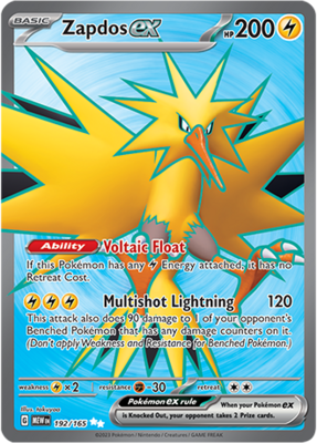 Zapdos EX Ultra Rare - MEW 192 - Pokémon kaart (Scarlet & Violet - 151)