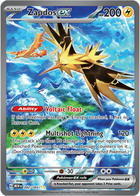 Zapdos EX Special Illustration Rare - MEW 202 - Pokémon kaart (Scarlet & Violet - 151)