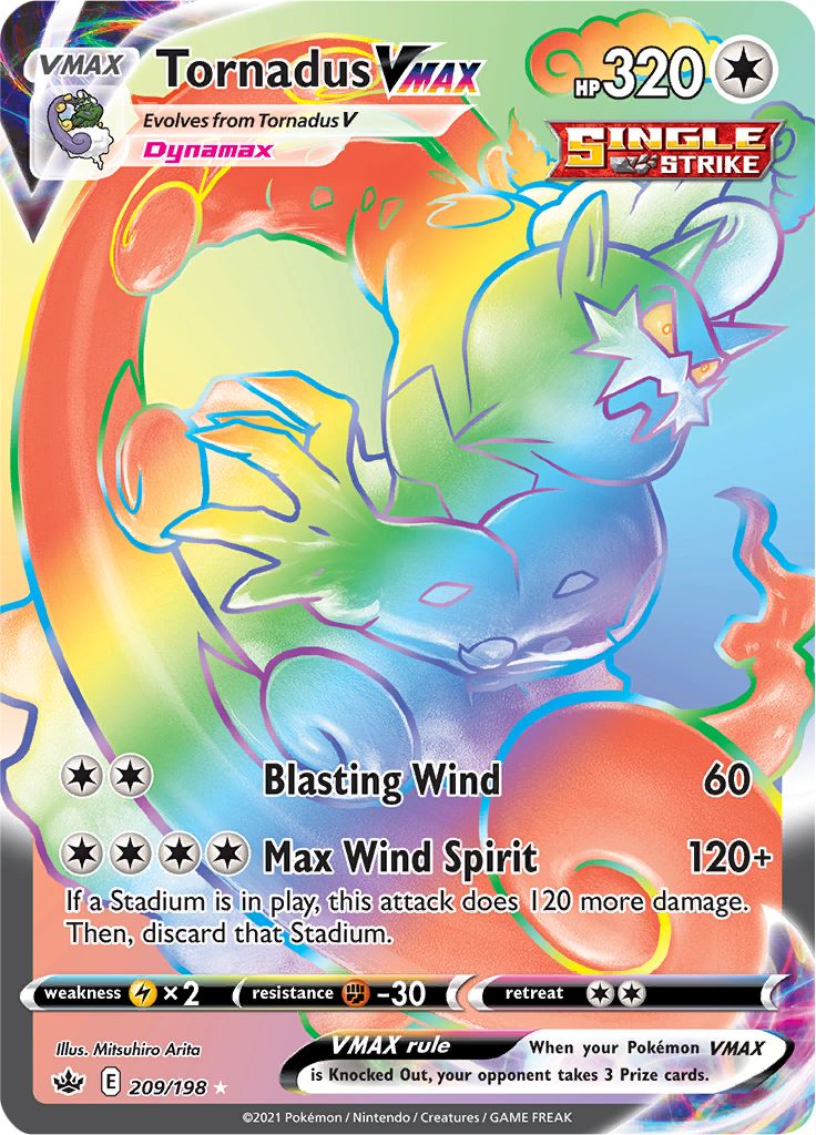 >> Tornadus VMAX - 209/198 [Hyper Rare] // Pokémon kaart (Chilling Reign)