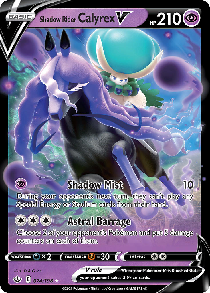 Shadow Rider Calyrex V - 074/198 // Pokémon kaart (Chilling Reign)