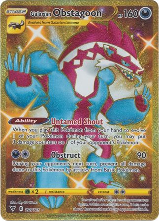 Galarian Obstagoon - 198/185 [Gold Secret Rare] // Pokémon kaart (Vivid Voltage)